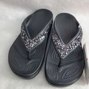 NWT Crocs Women's Sloane Glitter Flip Flop Wedge Sandals, Size 6